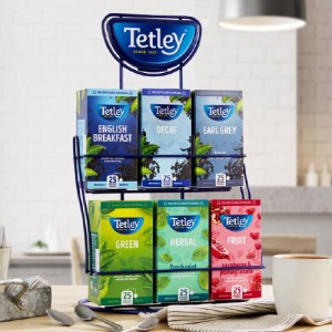 Tetley 6 box wire stand POS for foodservice